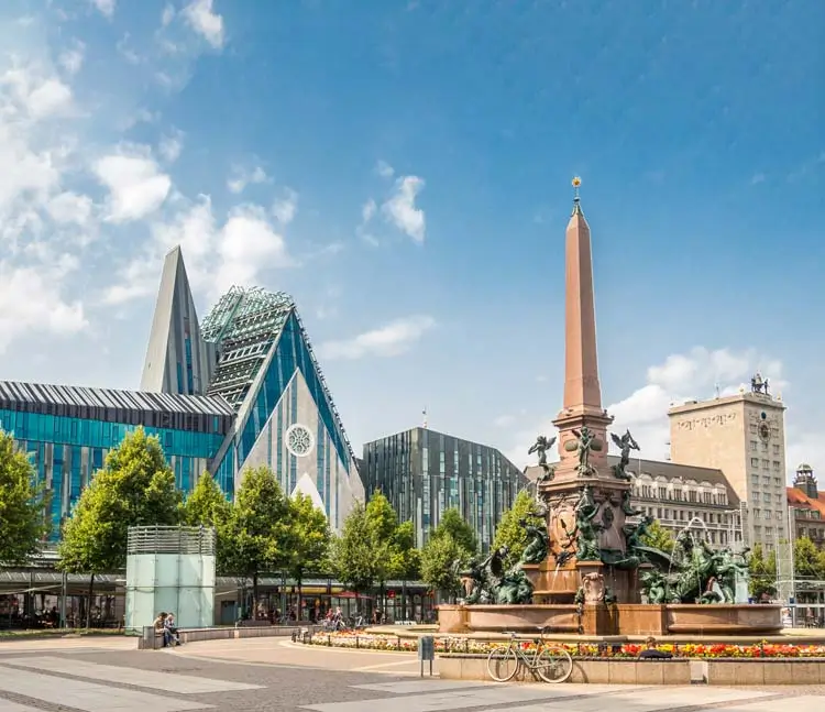 Stadtansicht Leipzig mit Blick auf Geb&auml;ude