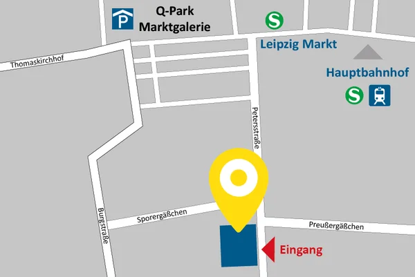 Anfahrtsskizze AllDent Leipzig